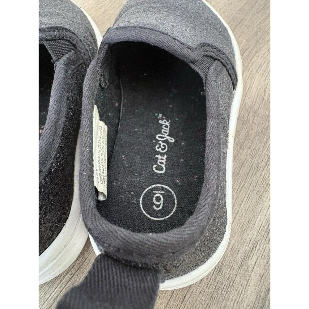 Cat & Jack Toddler Girl Black Glittery Shoes Size 6